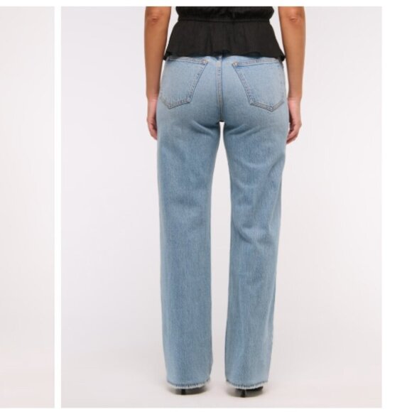 Abercrombie & Fitch Curve Love High Rise 90's Relaxed Jean Size 37 US 24 Long - Picture 4 of 4